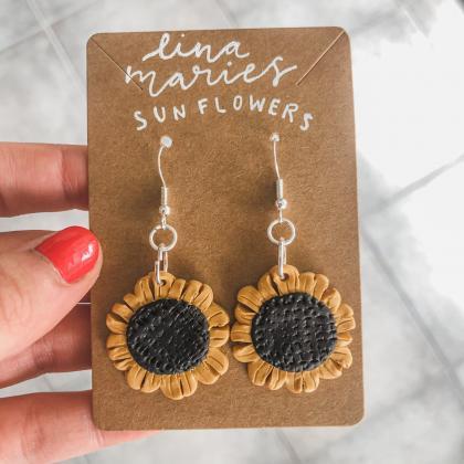 Lina Marie’s Sunflowers Polymer Clay Earrings