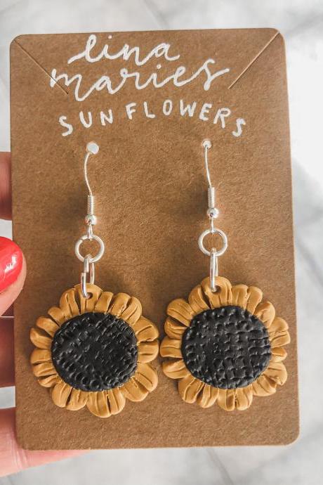 Lina Marie’s Sunflowers Polymer Clay Earrings